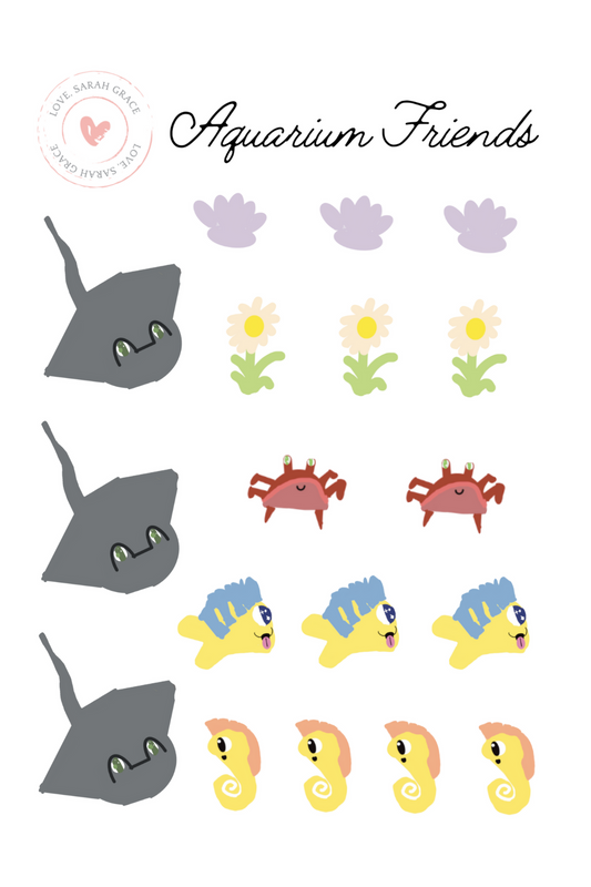 Aquarium Friends Sticker Sheet